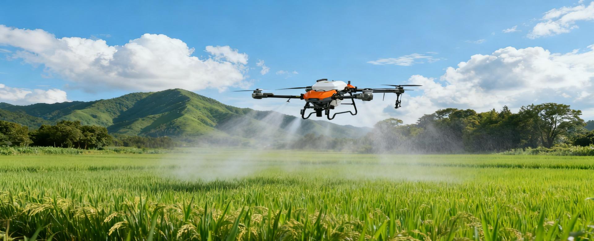 Industrial drone operations — aerial view